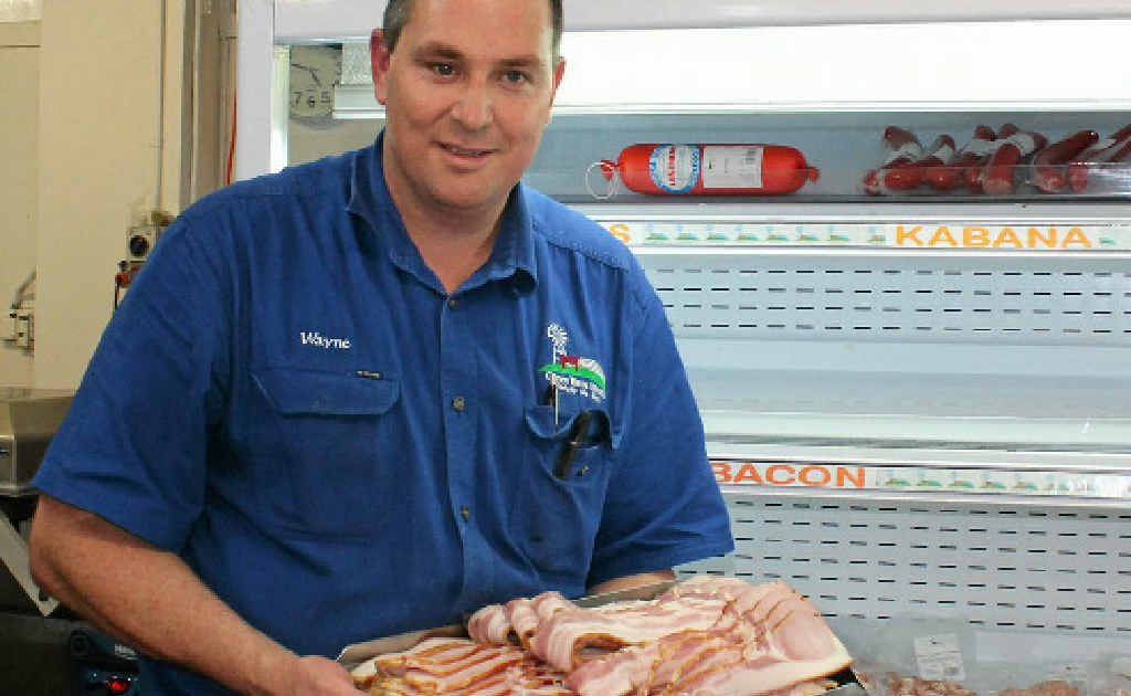 Carey Bros butcher Wayne Carey helps to promote the local pig meat product by stocking Darling Downs bacon exclusively. Carey Bros butcher Wayne Carey helps to promote the local pig meat product by stocking Darling Downs bacon exclusively.